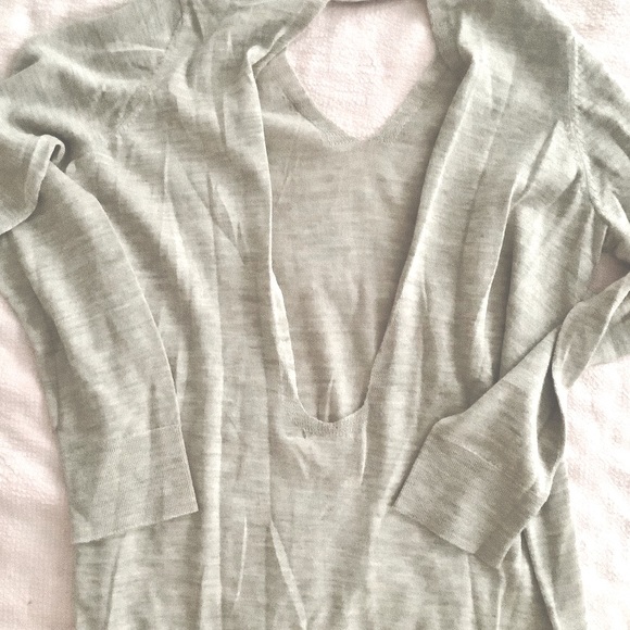 EILEEN FISHER The Fisher Project Open Back Royal Alpaca V-Neck Sweater Size M - Picture 6 of 8